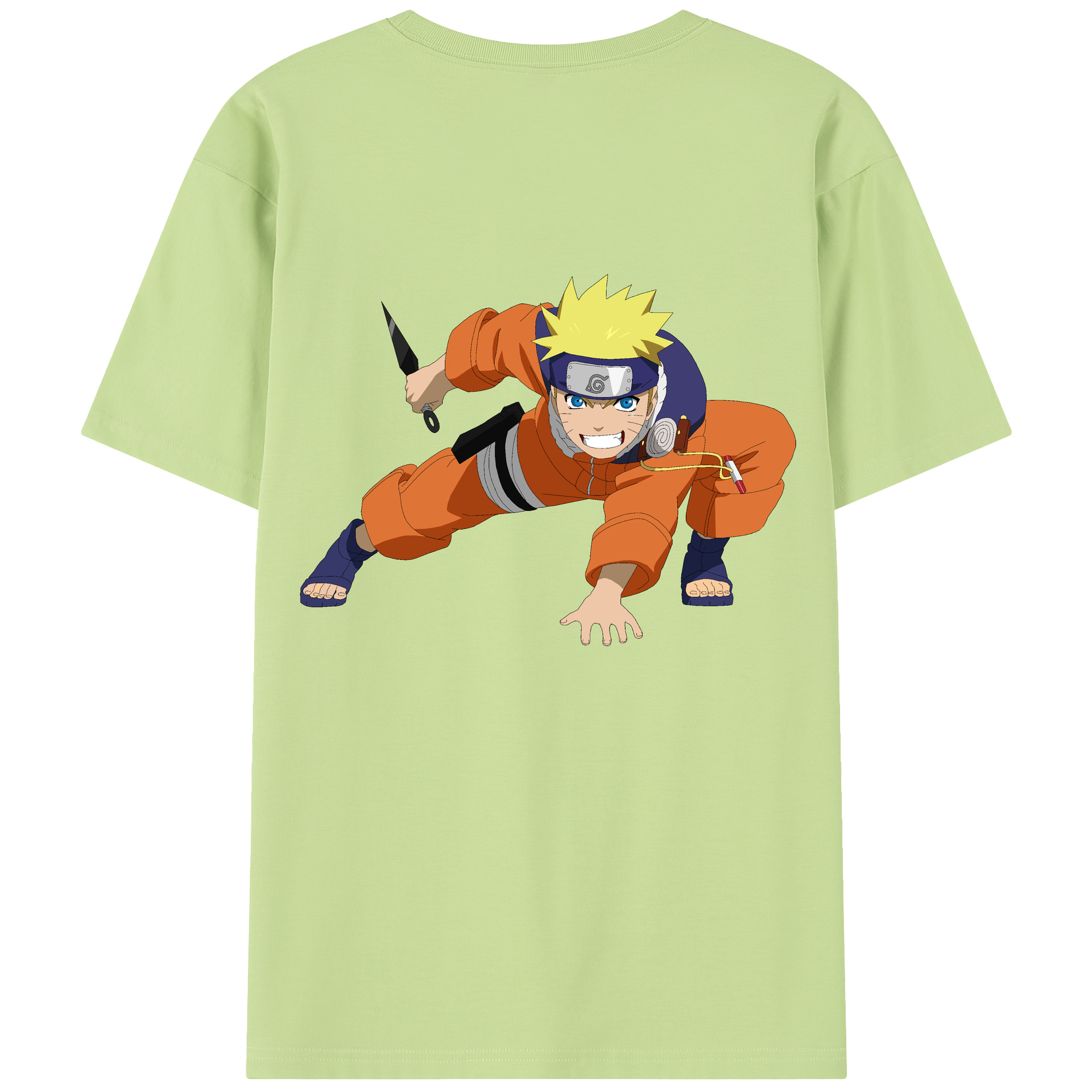 （画像用） NARUTO -ナルト- うずまき ナルト Uzumaki Naruto 綿100％半袖Tシャツ（背面プリント）